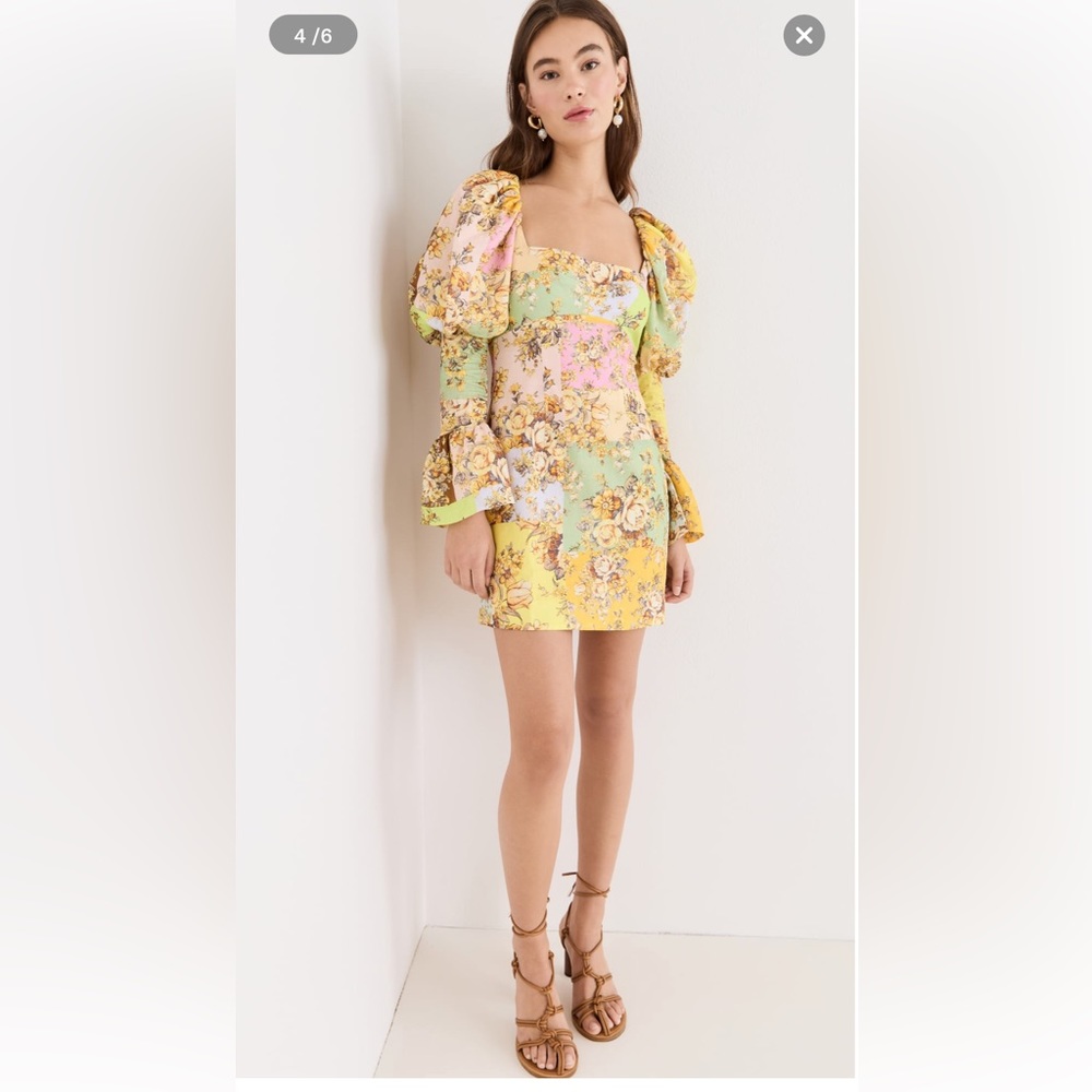 Alemais Maltide Puff Sleeve Mini Dress